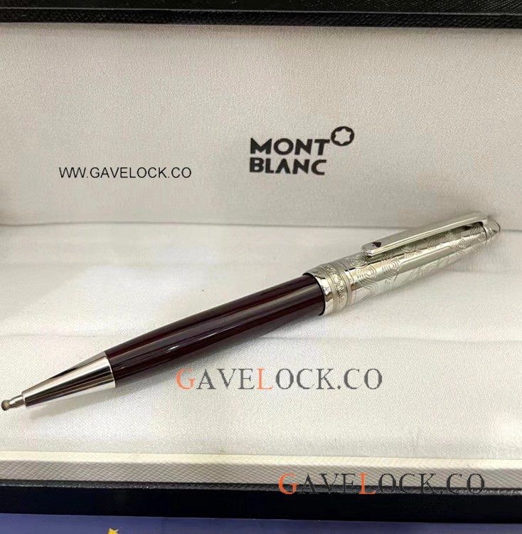 High Quality Copy Montblanc Meisterstuck Doue Classique Red&Silver 164 Ballpoint Pen